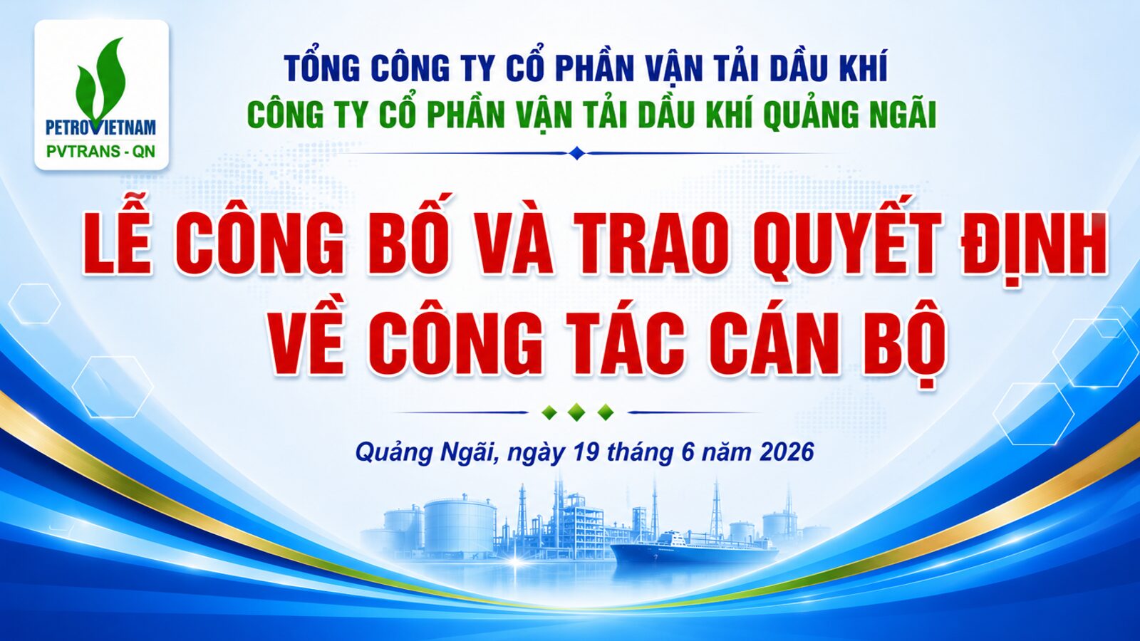 PVTrans Quảng Ngãi Công Bố Quyết Định Bổ Nhiệm Giám Đốc Công Ty